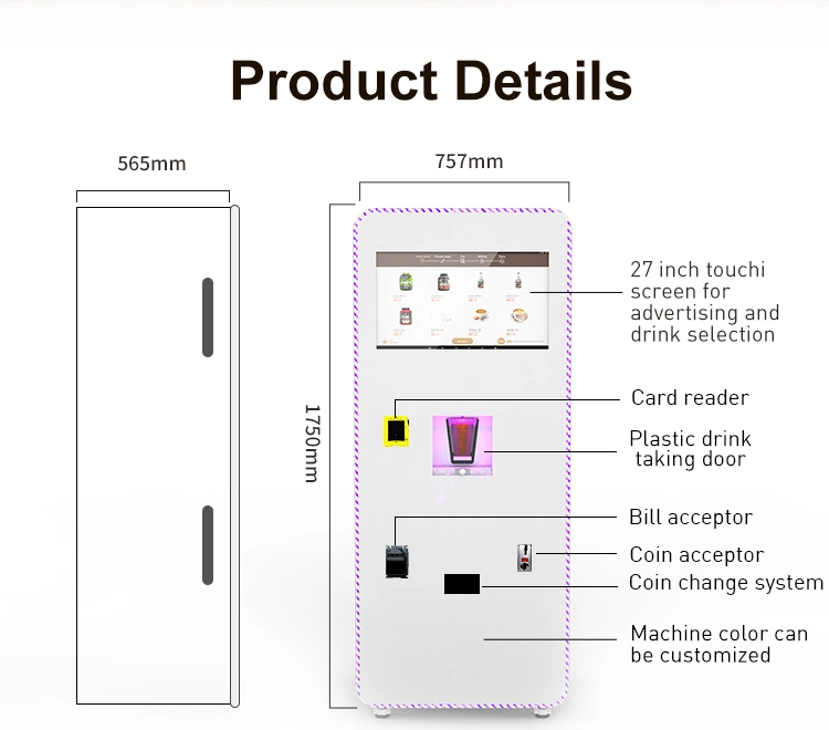 Écran tactile vending machine à café de paiement par carte de trésorerie de la Machine automatique