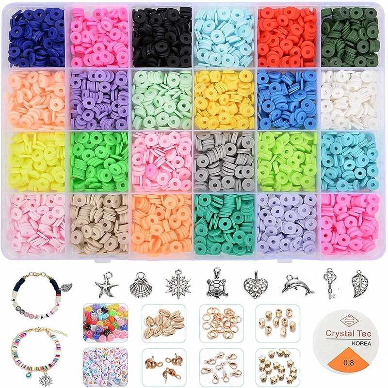 4000PCS 24 colores de perlas de arcilla de polímero para accesorios de joyería