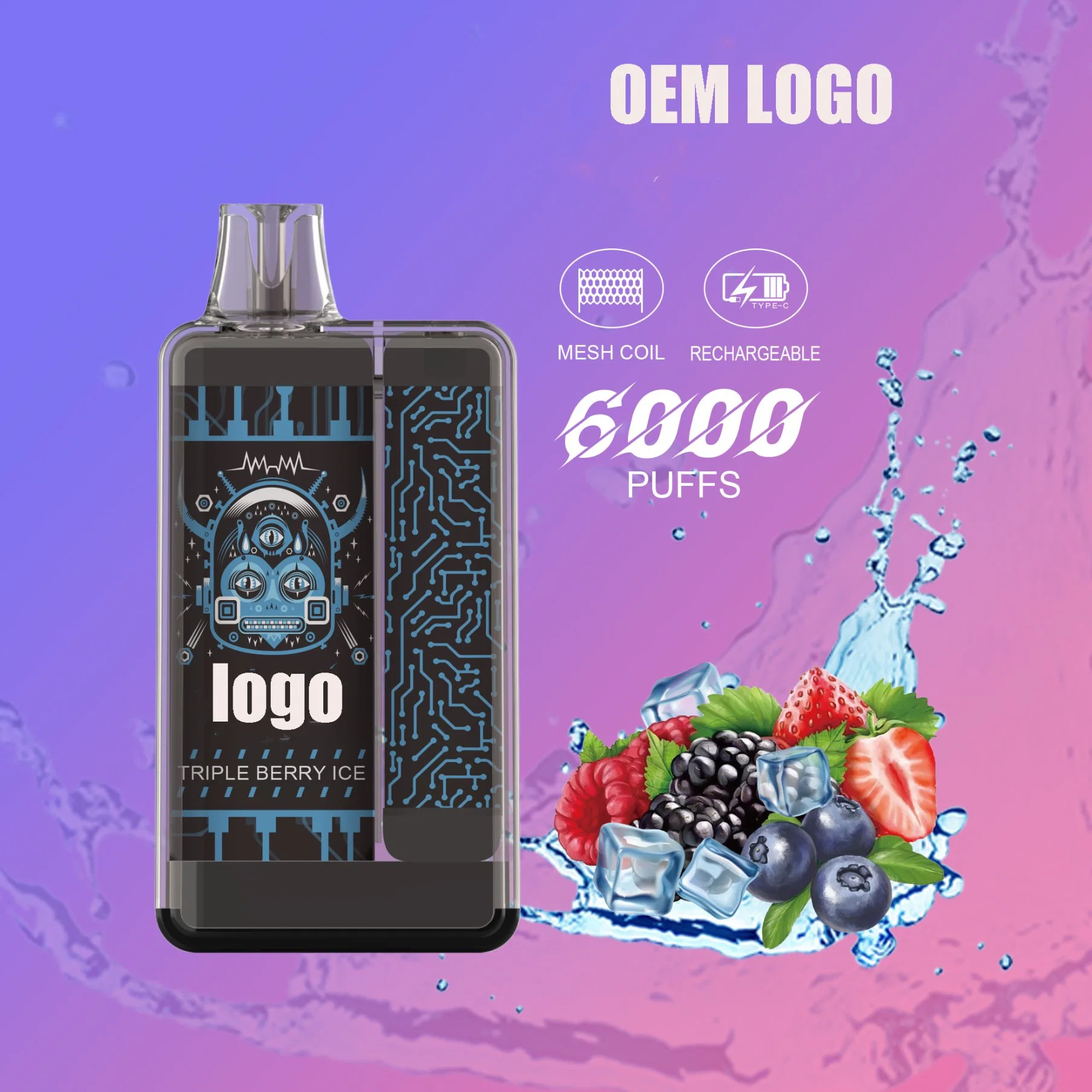 Isqueiro e quente OEM logo cassete Pen 6000puffs descartáveis cigarro eletrônico Bar de puff