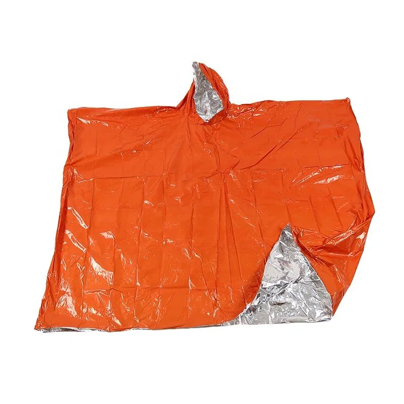 Emergency Blankets Rain Poncho Hybrid Survival Gear Equipment Waterproof Camping Gear Outdoor Rain Coat