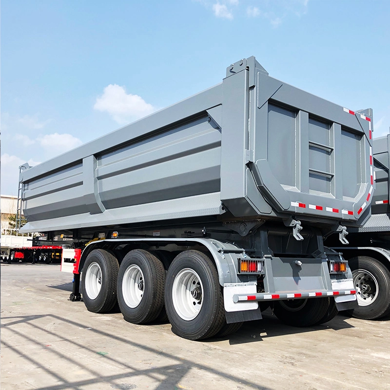 60 Ton 3 Axle Tipper Dump Trailer with Electric Tarpaulin for Sale in Benin