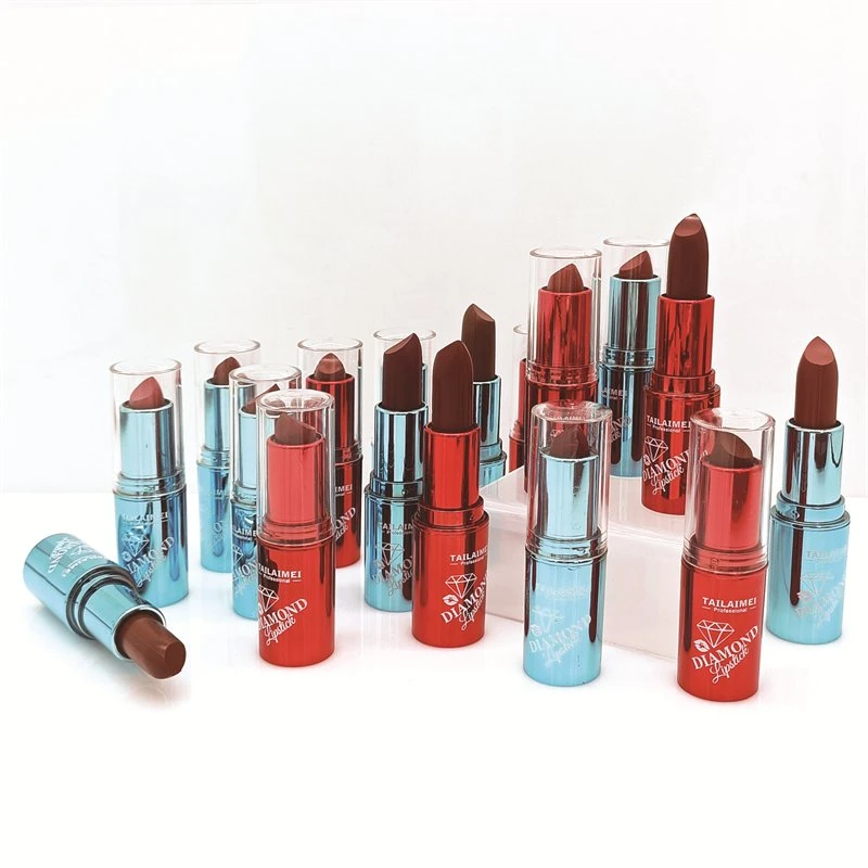 Tailaimei Vegan personalizado pintalabios 24 colores de moda juego de lápices labiales de larga duración de la cobertura completa de Diamante hidratante labial mate