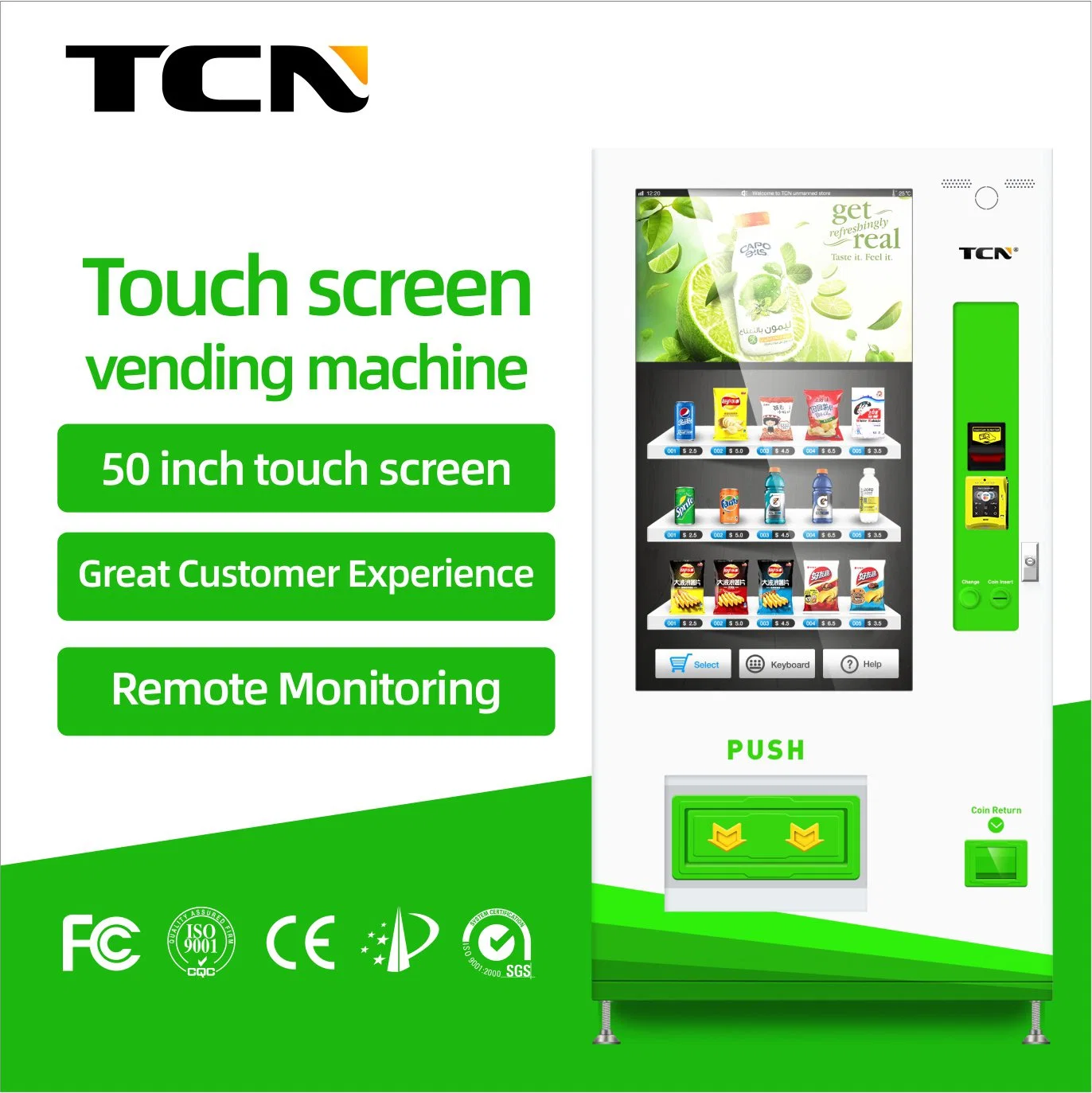 Tcn Touchscreen Media Player Automatische Verkaufsmaschine