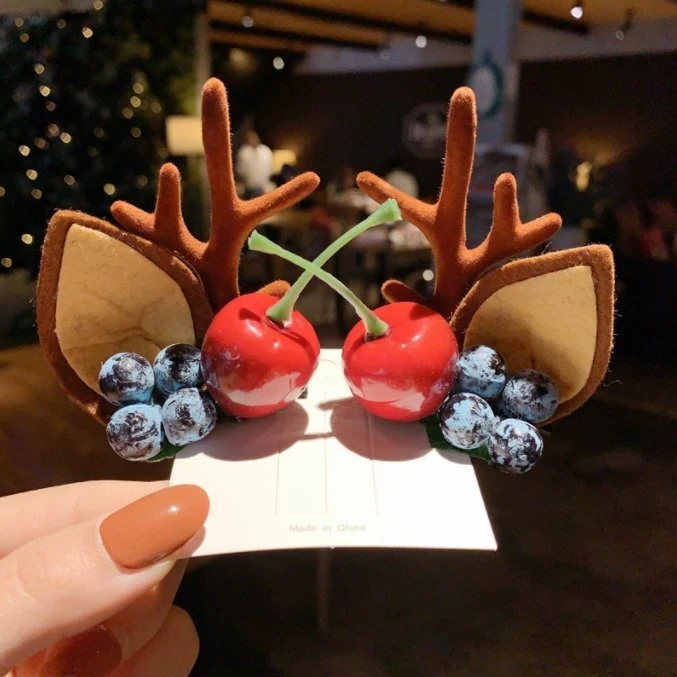 Christmas Hairpin Jewelry Female Three-Dimensional Antler Hairpin Korean Girl Cute Hairpin Clip Headgear Christmas Hair Accessories