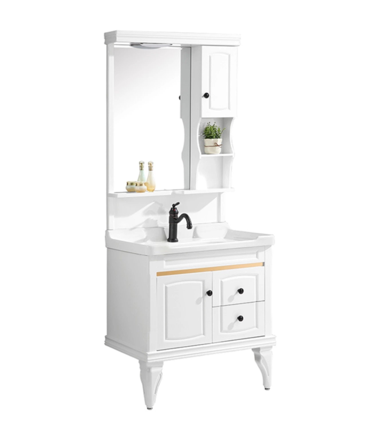 Sino857 Design Bathroom Furniture Bathroom Vanities Big Storage Smart Mirror with Rectangular Single Hole Wash Basin
