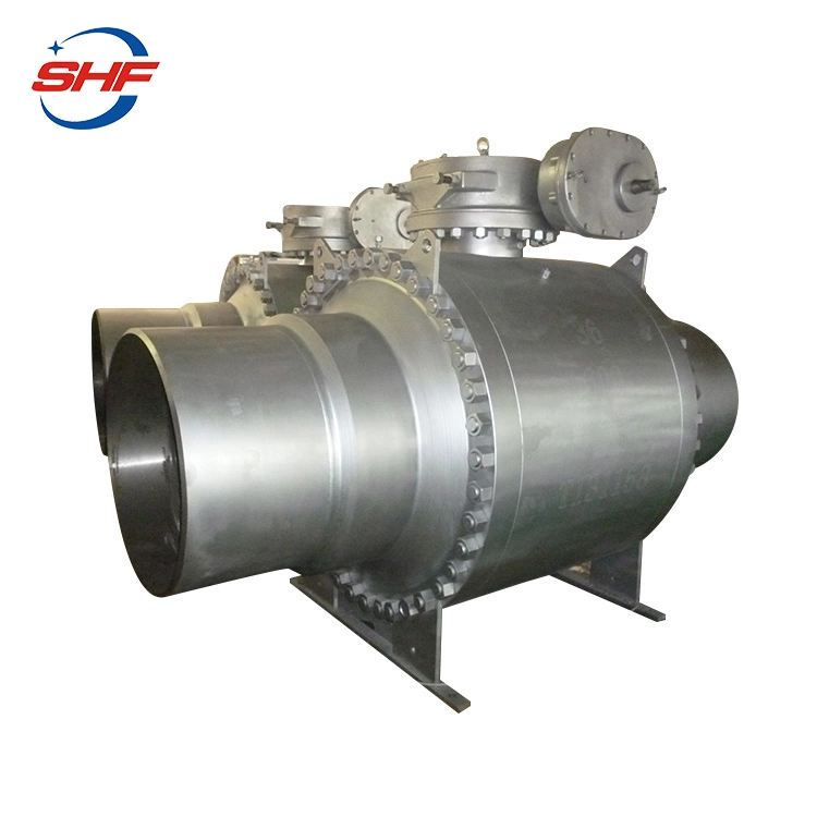 API 6D Gear Operator Flange End Soft Seats 3 Pieces RF Full Bore Trunnion Mounted Ball Valve Price