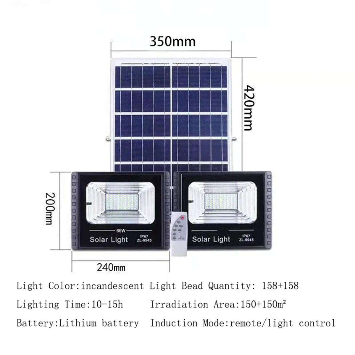 2021 Wholesale/Supplier Reflector CCTV Camera 300watt LED Solar Flood Light with Solar Panel