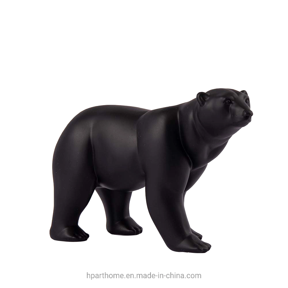 Artículos del hogar Polyresin coleccionable Oso Polar Negro Sculptur adornos de animales