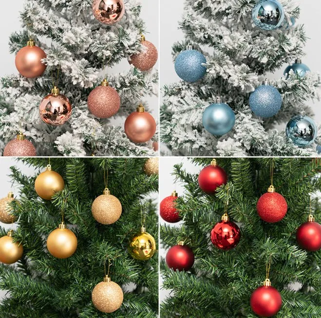 2023 Best Selling Custom LED Otsale Assorted Stock 4cm/5cm /6cm /7cm/ 8cm White Colorful Antique Glass Plastic Velvet Christmas Tree Ball Set Candle with Lid