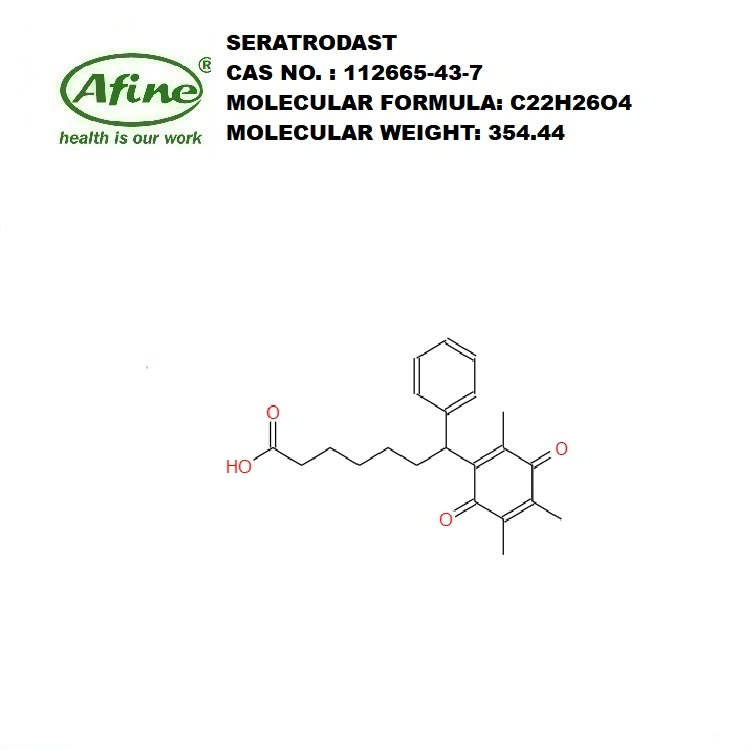 CAS 112665-43-7 7-fenil-7- (2, 4, 5-trimetil-3, 6-dioxocyclohexa-1, 4-dien-1-yl) H Eptanoic / Seratrodast ácido