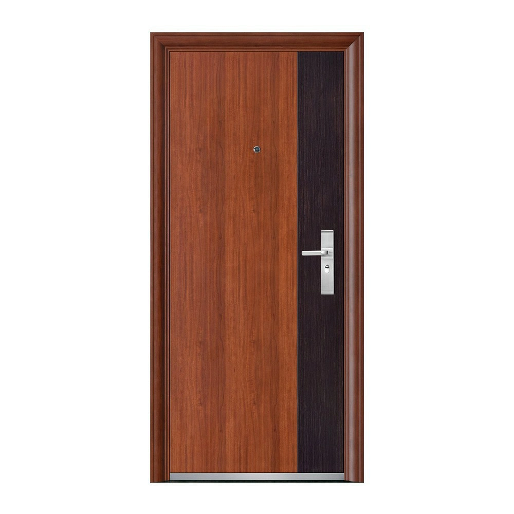 Wood Finish Steel Safety Door Home Door Made in China