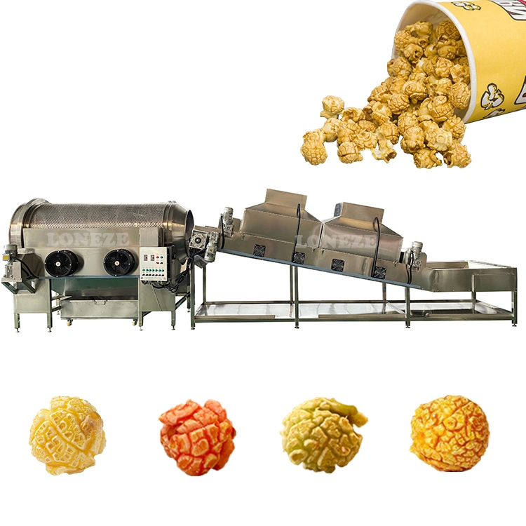 Máquinas de produção de milho pop a gás comercial para a produção de milho Popcorn da indústria Linha de máquinas de processamento