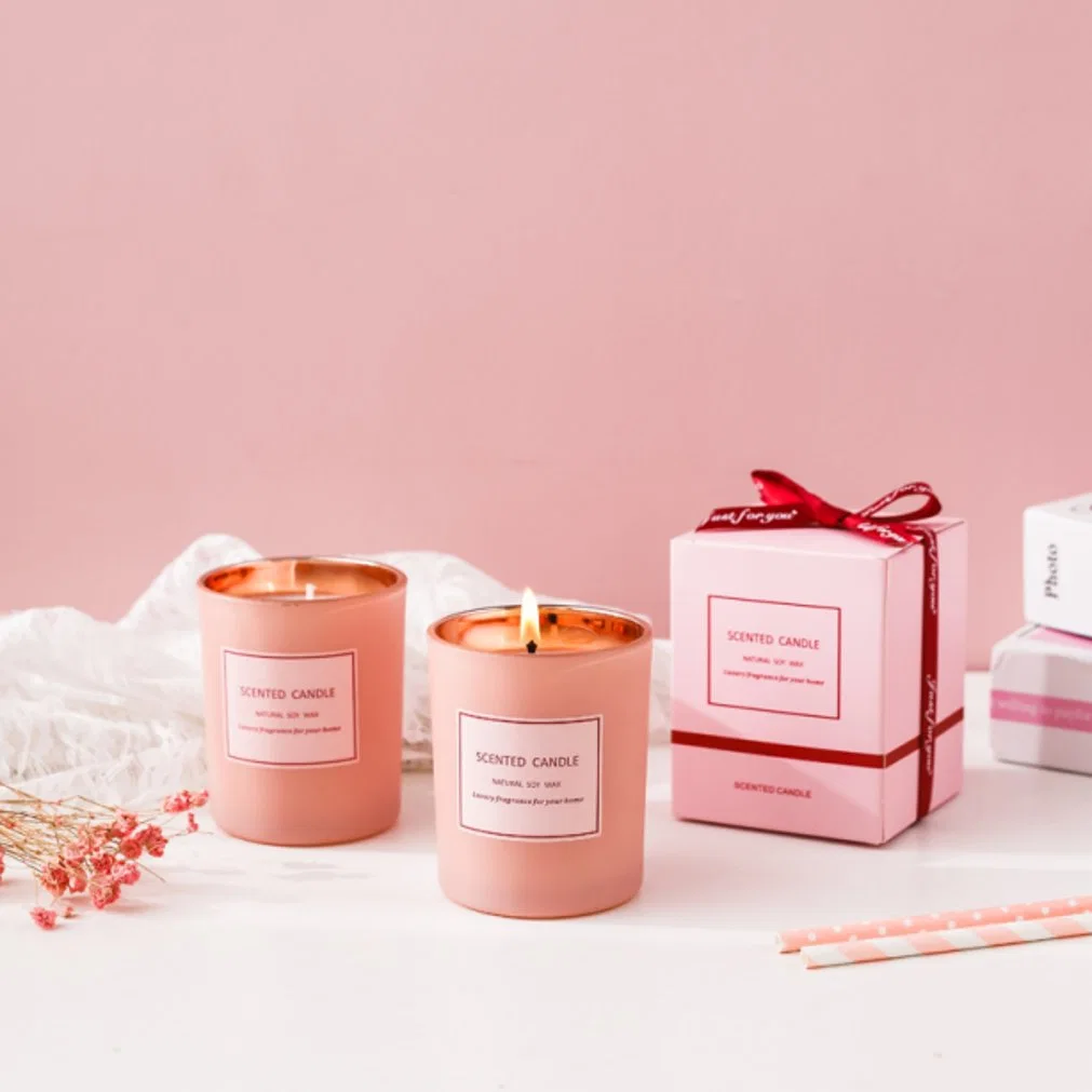 Copo com revestimento rosa Flor seca aromaterapia aromaterapia velas com aroma disposição Oferta de melhor Amigo do casamento da mão Candle