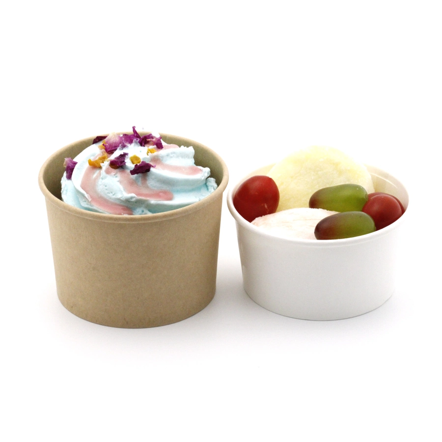 Custom Logo Printed Paper Ice Cream Containers with Paper Lid