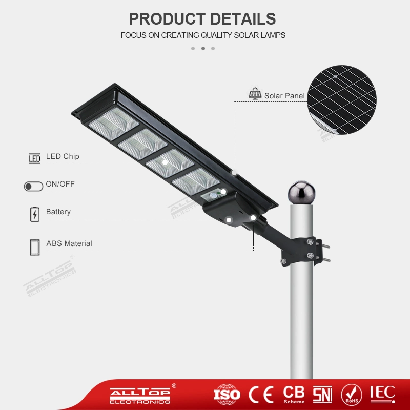 Alltop Wholesale/Supplier 50 100 150 200 250 300W All in One Waterproof IP65 Stadium Outdoor Solar LED Street Lamp