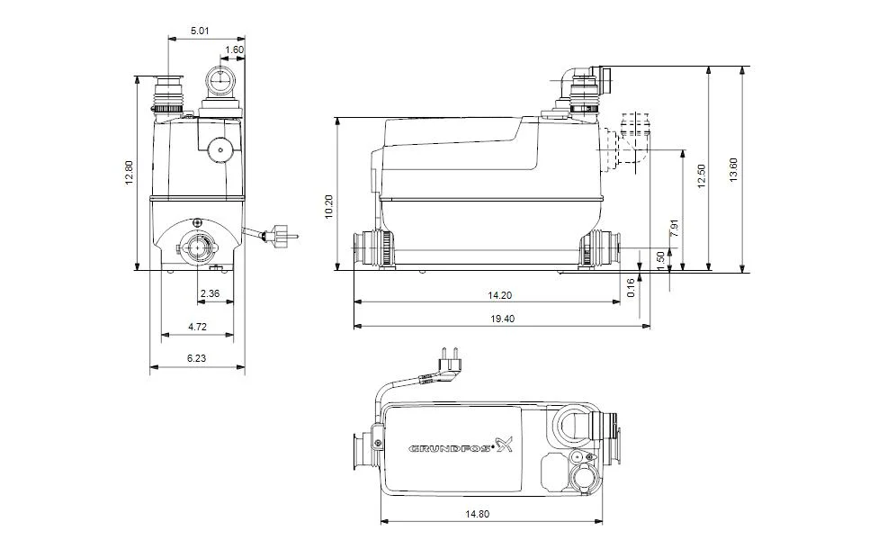 Bathroom Special Mechanical Seal Domestic Toilet Wc Waste Water Macerator Pump