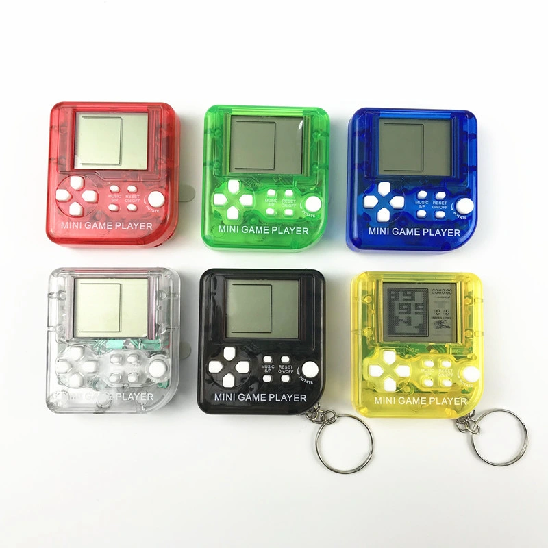 Pocket Tetris Mini Video Game Machine Key Pendant Toy