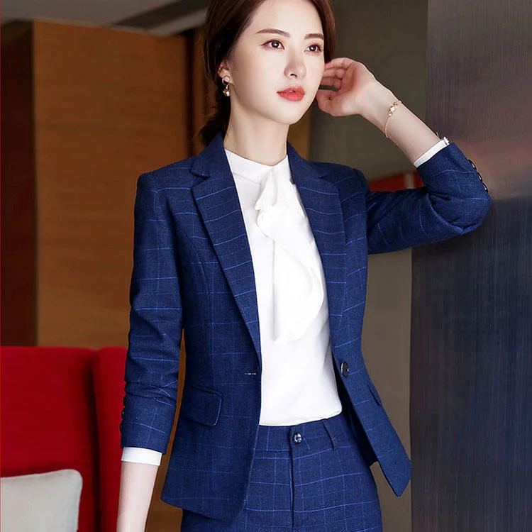 Fashionable T/R Black One Button Women Business Suit Coat Slim Fit Ladies Suit Coat