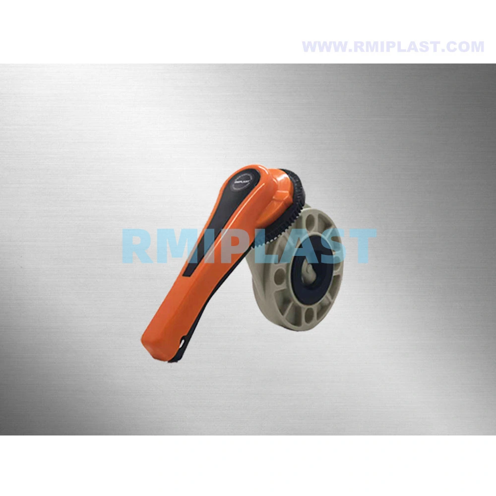 Plastic Butterfly Valve with PP Pph Body Disc EPDM FPM Seat Seal Wafer Flange ANSI #150 DIN Pn10 JIS 10K BS Manual Operate Hand Lever for Chemical Industry