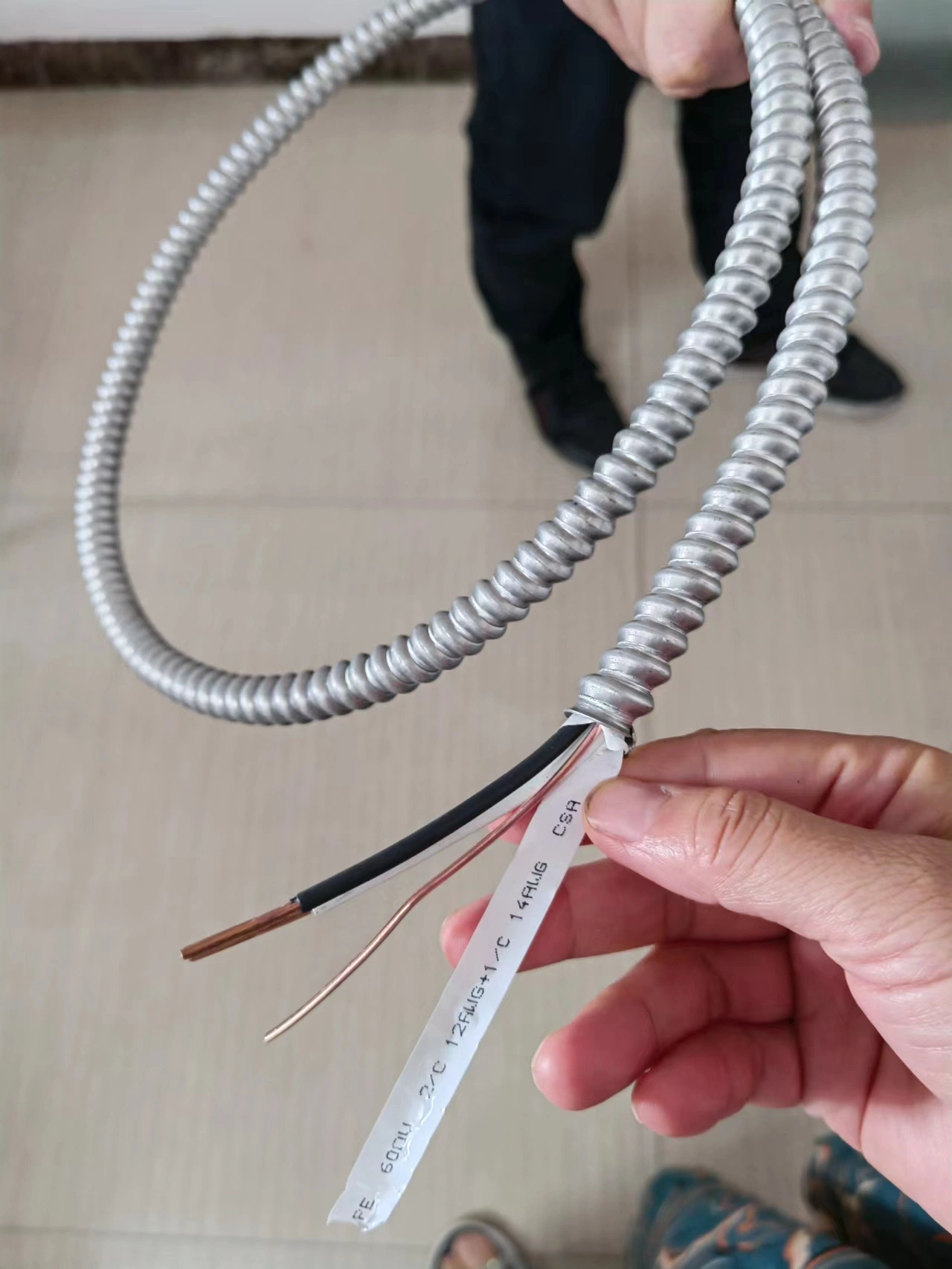 Fabricación cable de alimentación sólido aislado eléctrico AC90 3c6 Cu AC 90 cable