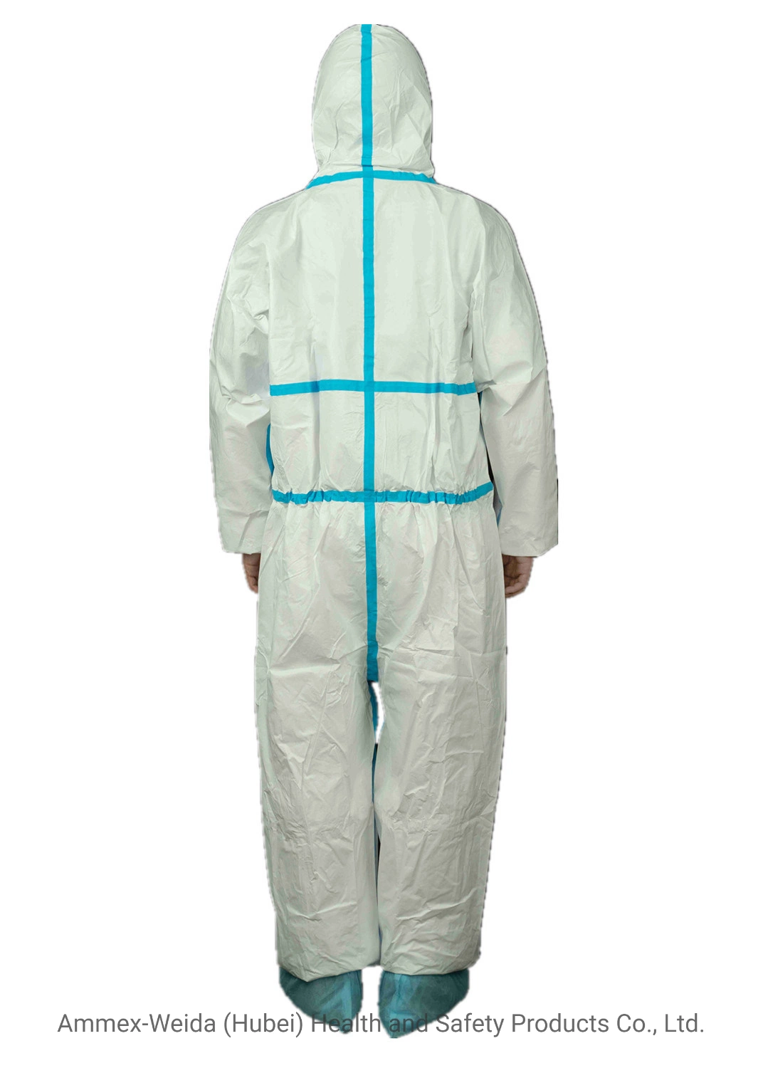 Type4/5/6 Excellent Filtration with Blue Tape Medical Use Coverall Disposable Use Laboratory Use Chemical Protective Coverall