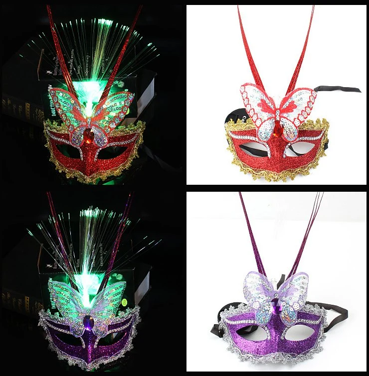 Custom LED Flashing Lights Mask Butterfly Drizzle Mask for Party Costumes Props