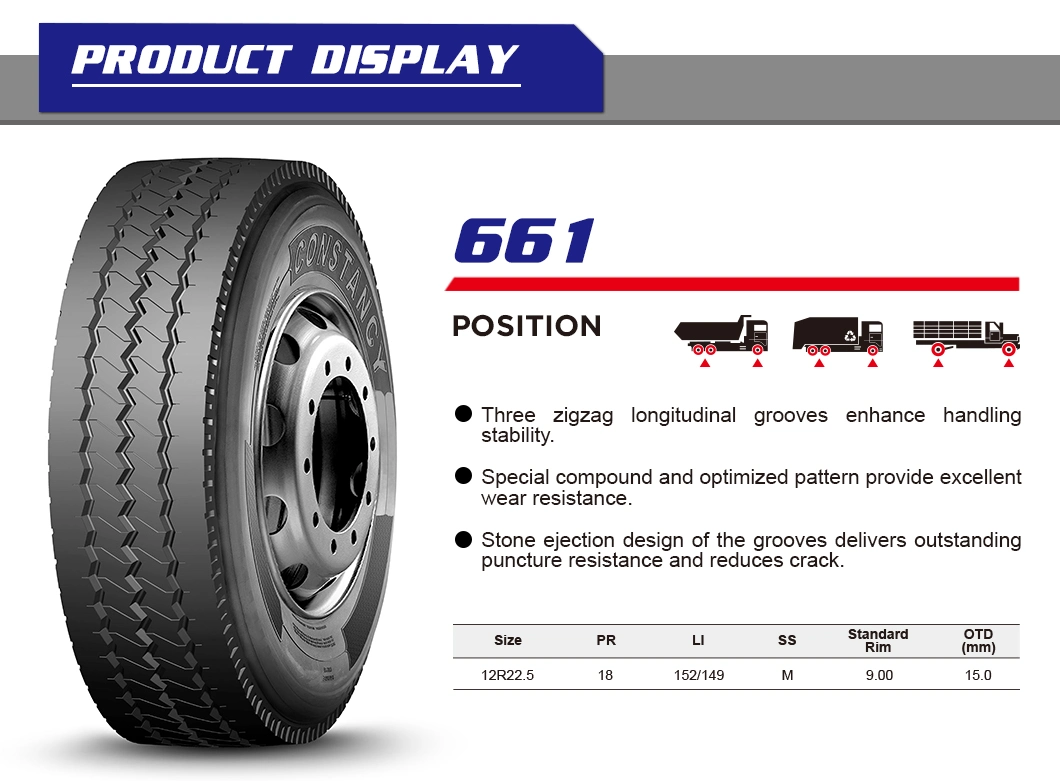 Constância marca TBR pneu 12r22.5