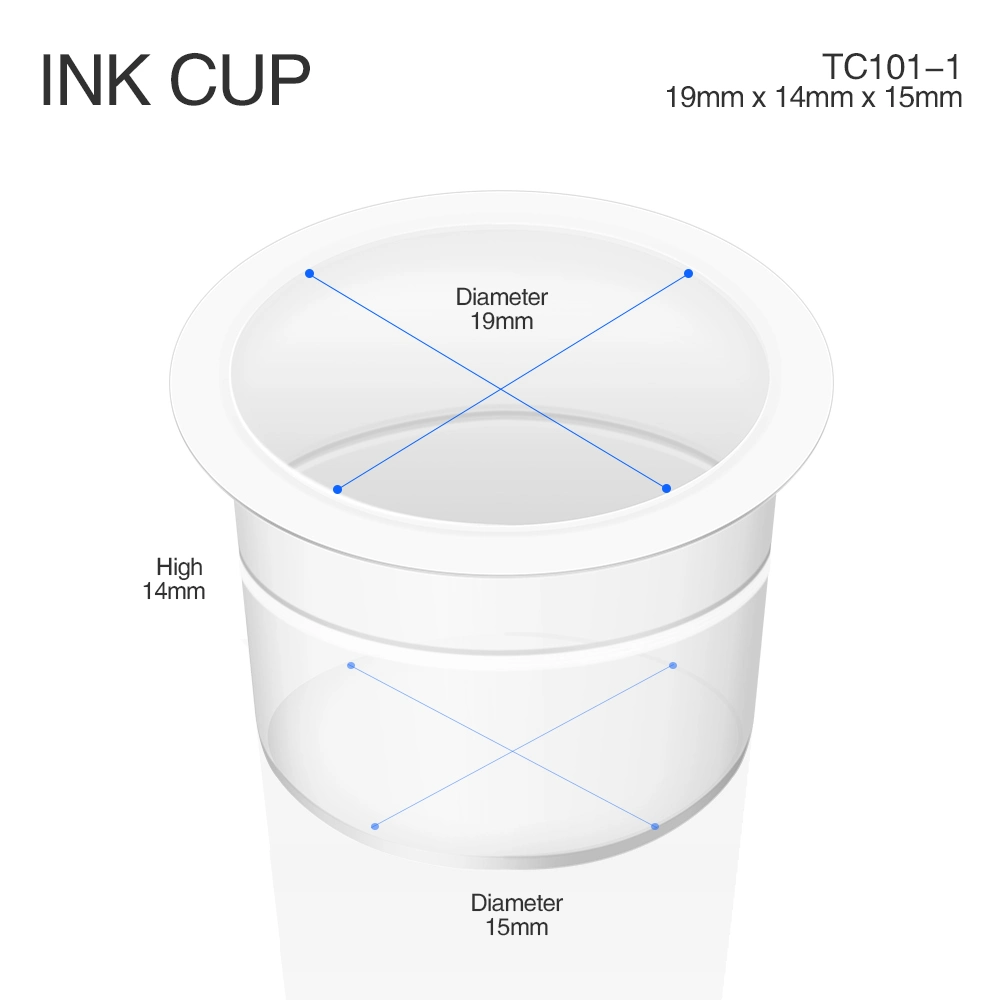 Maquillaje venta al por mayor de tinta de pigmento del tatuaje Cup titular de la corona 1000 PC de plástico desechable transparente Portavasos de tinta del tatuaje