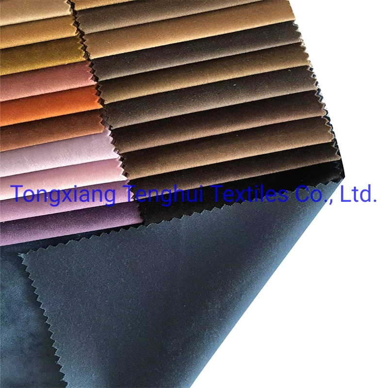 Furniture Fabric of Holland Plain Velvet with 250GSM Face Weight Material for Sofa Covers