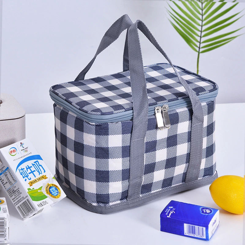 Portable Aluminium Foil Waterproof Travel Insulated Cube Lunch Bag Cooler Bag Tote with Custom Logo