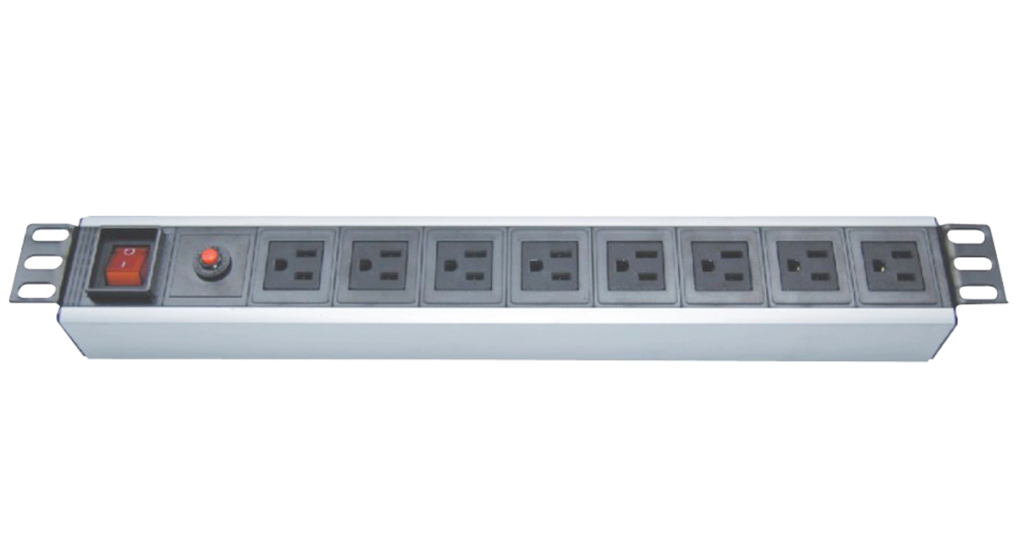 1u 19" 6 Way Universal Us Electric Leakage Protection/Switch/Surge Protection 6 Ports