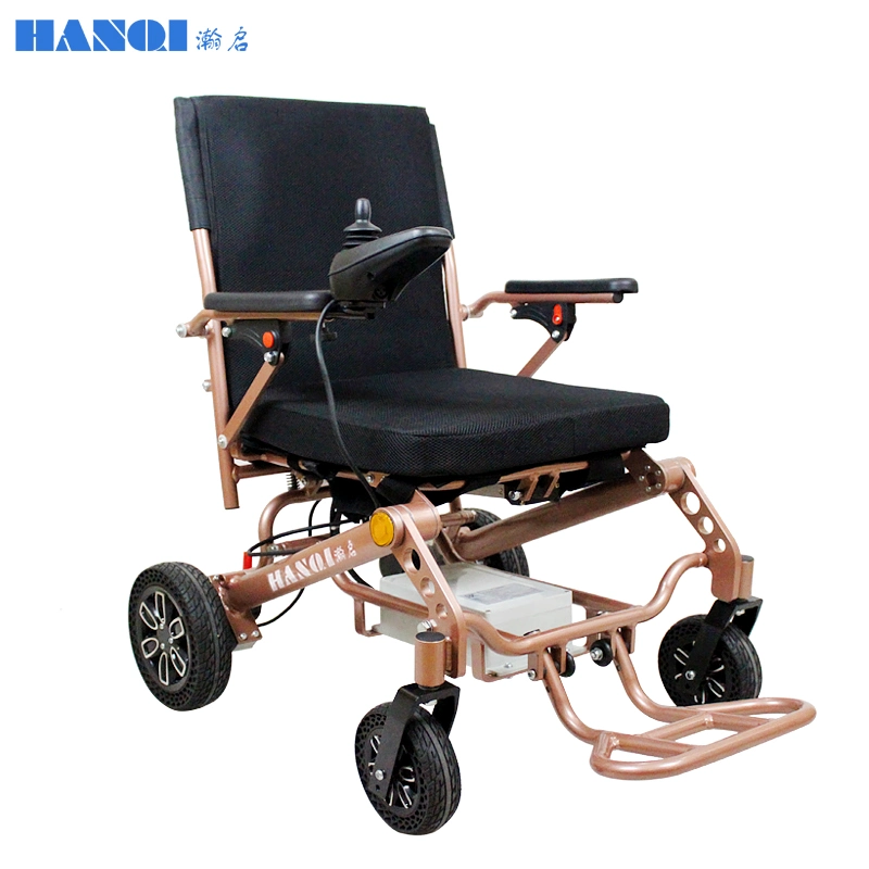 Hanqi Practical Lithium Battery Powered Ultri Light Portable Brushless Motor Power Electric Wheelchair