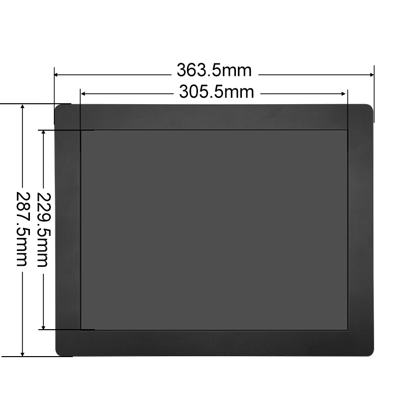 15-дюймовый 1024*768 VGA HDMI AV разъем BNC РЕЗИСТИВНЫЙ ЖК монитор промышленного черного металла на открытой раме компьютера для встраиваемых систем