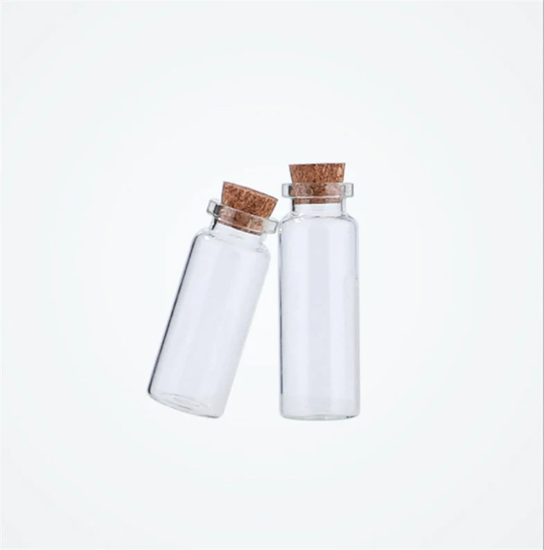 Custom Small Vials Transparent Glass Cork Bottle Jar Test Tube with Cork Top