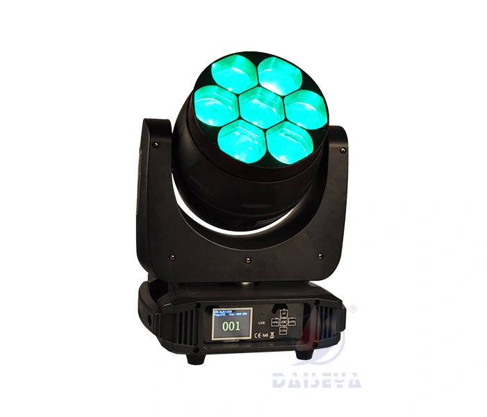 7X40W 4in1 RGBW Zoom LED Wash Moving Head DJ Stage Equipamento de luz