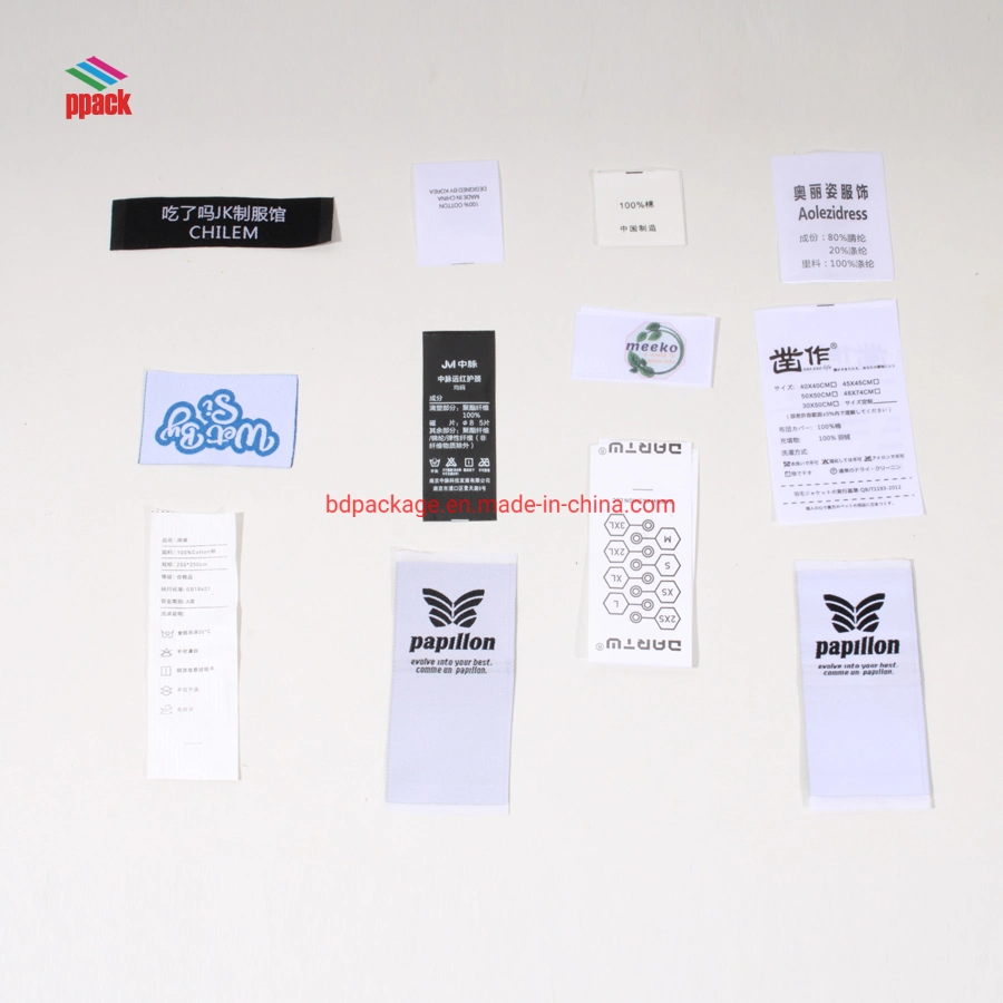 Samples Free! High Definition Woven Label Customizede Brand Name Logo Clothing Label Made in China Manuafcture