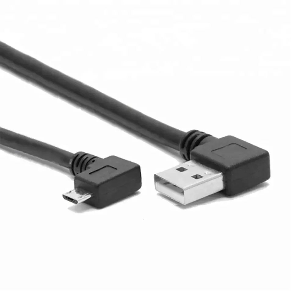 El ángulo derecho de 90 grados de cable micro USB a USB Micro B Cable de sincronización de datos y carga