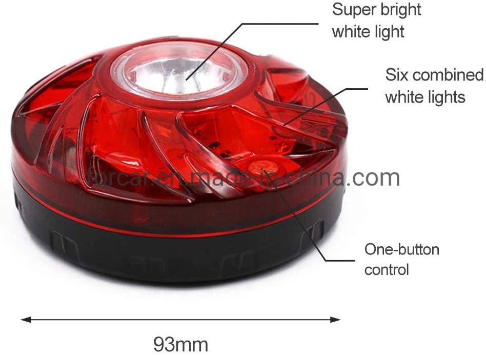 Venda a quente Carro Strobe de Emergência Iluminação de Cuidado Super LED luminoso farol de estrada Flare Lâmpada de Advertência com Base Magnética alimentada por pilha Testemunho LED