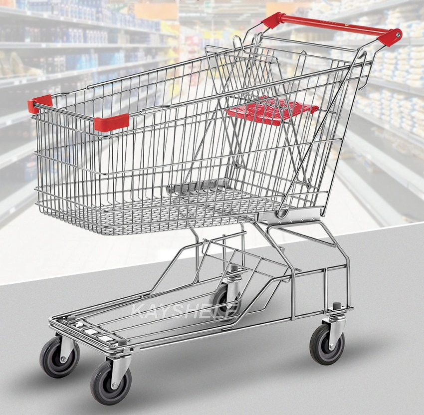 Großhandel/Lieferant Hand Push 4 Räder Supermarkt Metall Trolley Shopping Carts