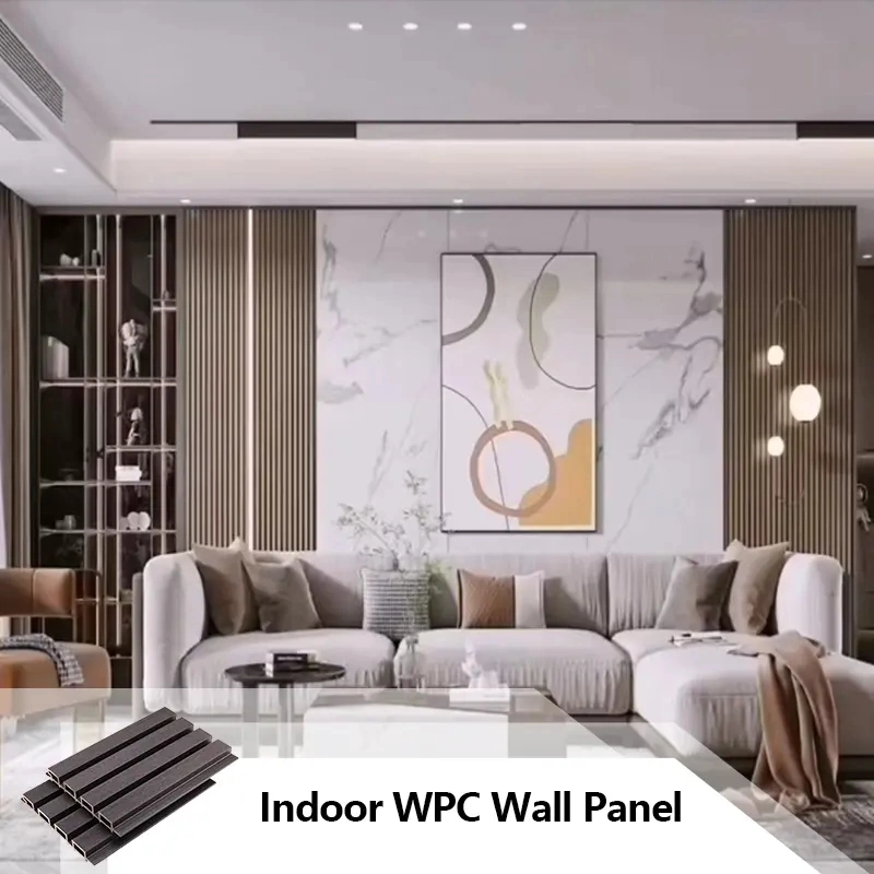 Fachada de madera Co-Extrusion WPC Revestimiento de pared exterior WPC grandes paneles de pared de madera decorativos compuesto de plástico de la Junta de pared