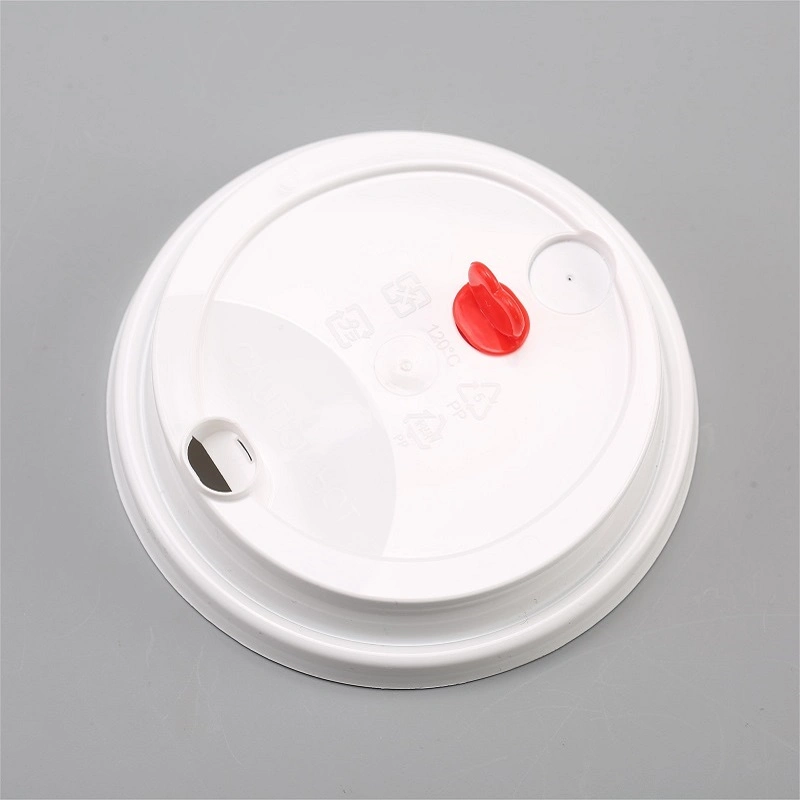 90mm Caliber Food Grade PP Plastic Lid with Stopper Plug Milk Tea/Coffee Cup Lid for Drinking