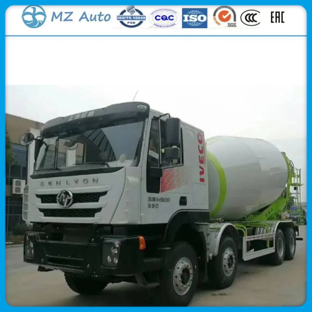 S AIC Hongyan Genlvon M500 320/390HP 8X4 Mischwagen Euro5 I Veco Motor 12 Kubikmeter Engineering Baumaschinen hergestellt In China