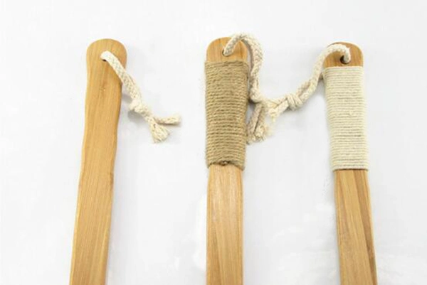 Fonctions massage naturel en bois dos long dos Scrubber douche Massager /brosse pour le bain à cheveux