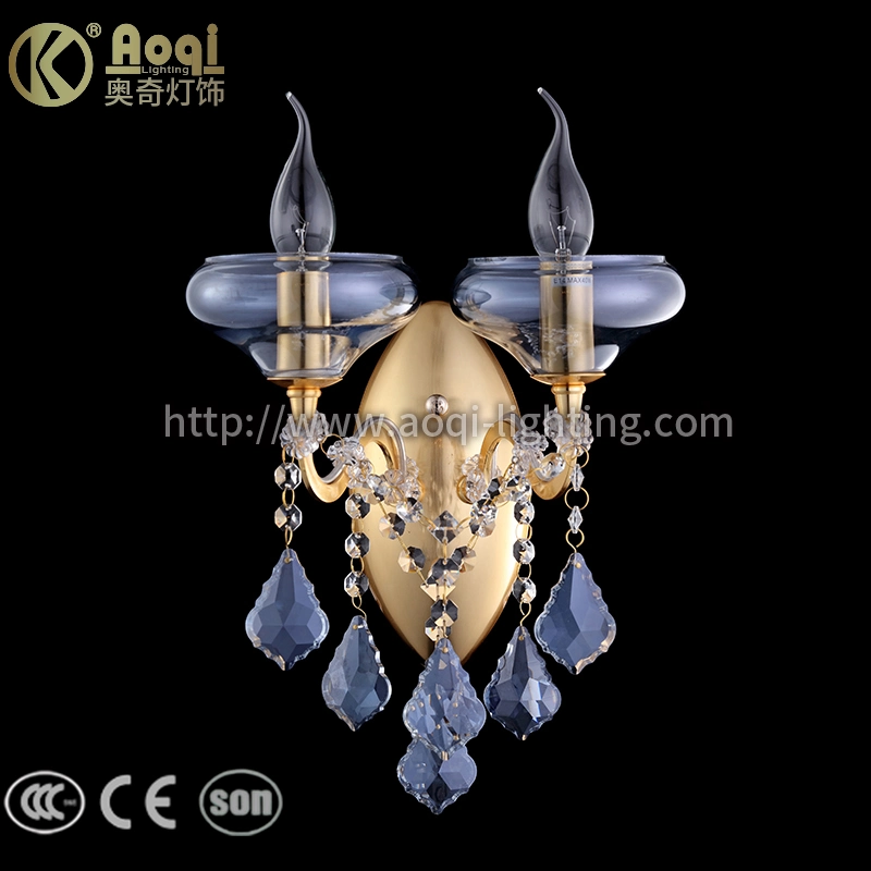 Golden Water Blue Crystal Chandellier Light