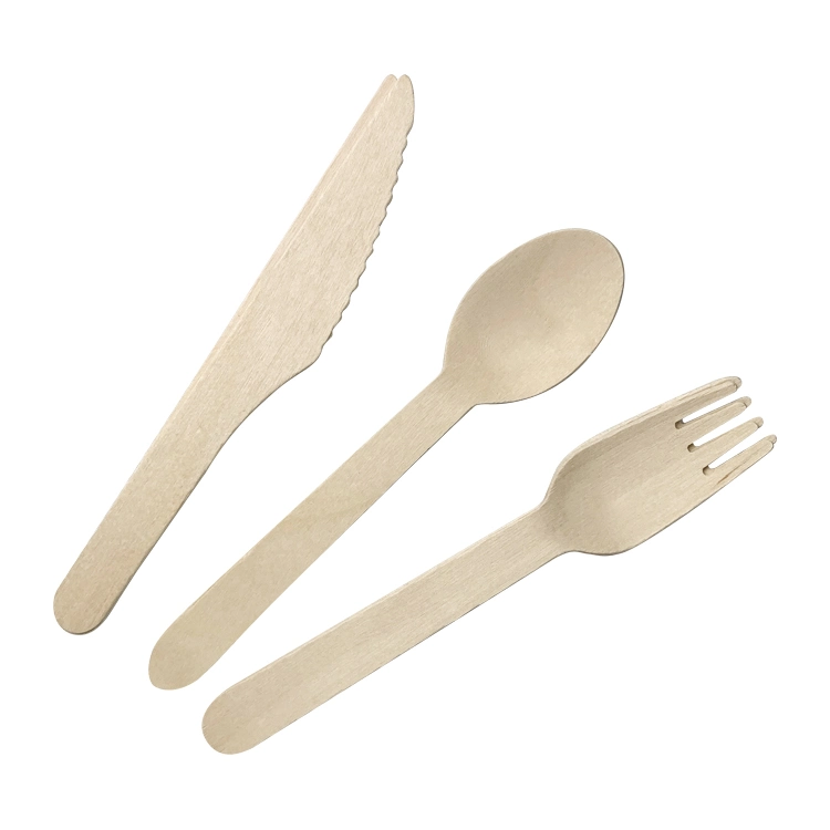 Wooden Disposable Wooden Cutlery Set Spoon Set Hotel Restaurant Utensils Fork Knife Biodegradable Wooden Knife