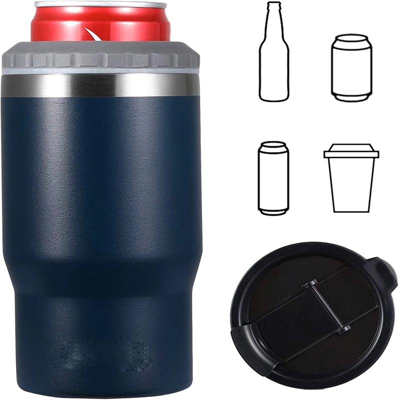 Hot Selling Powder Coat 14oz Multi 18/8 Stainless Steel Tumbler Custom Insulated 4 in 1 Can Coolers Fit 12oz Slim Cans