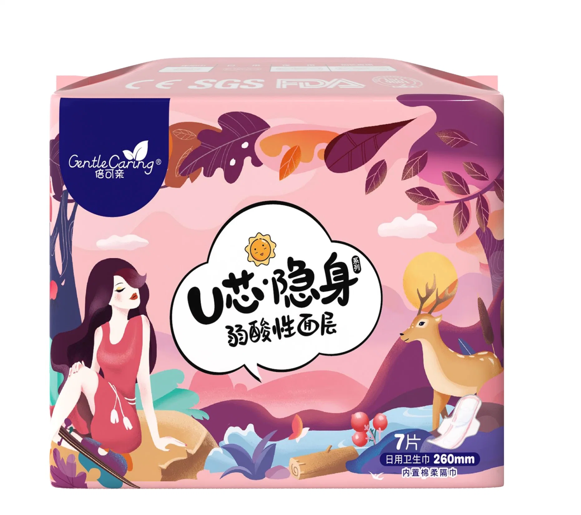 Jwc Weak Acid Top Sheet Feminine Sanitary Napkin