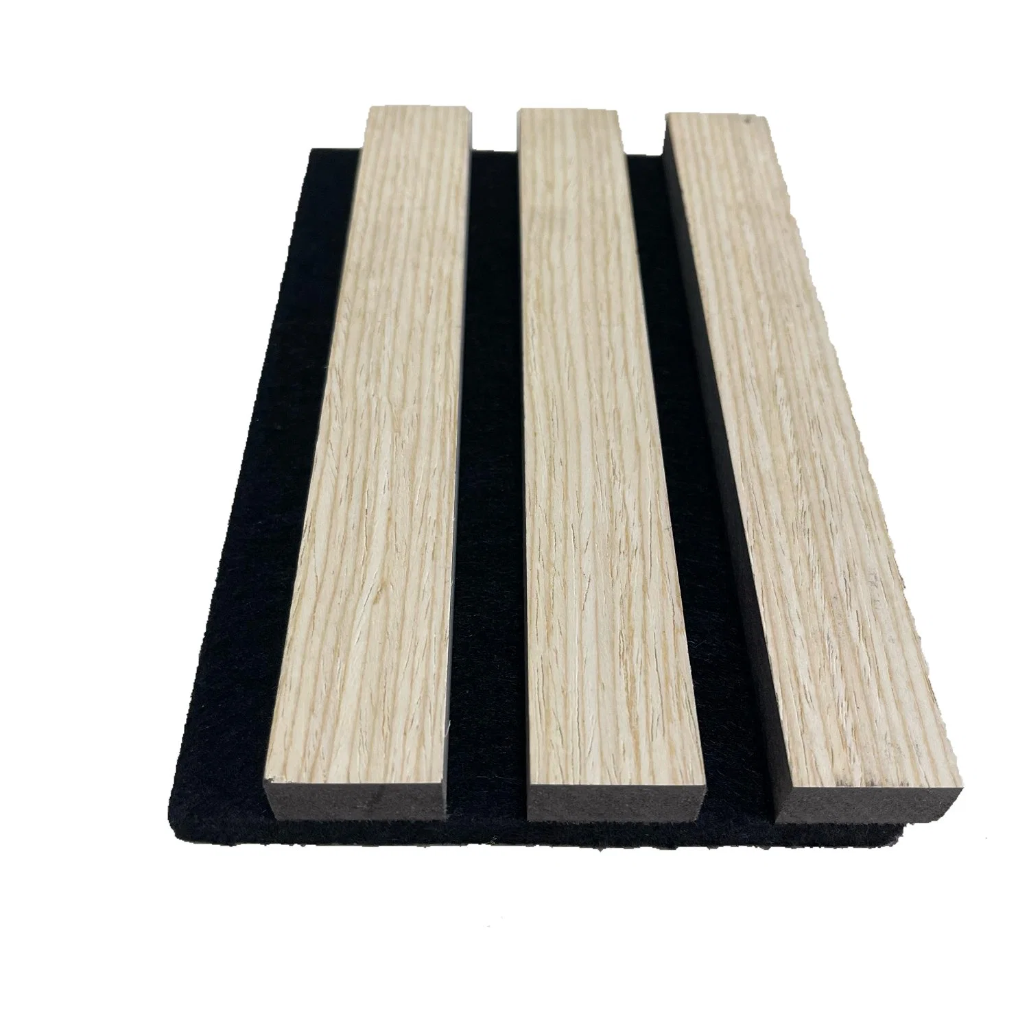 Wall Slat Panel Wood Surface with Pet Black Felt Backing Acoustic Panel