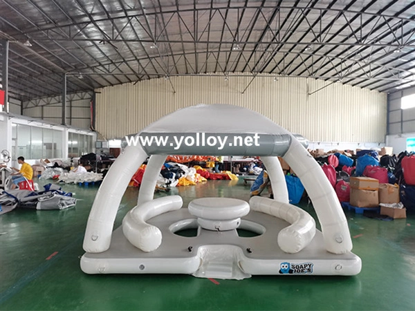 Dwf Inflatable Floating Mat Tent Island Water Play Equipment