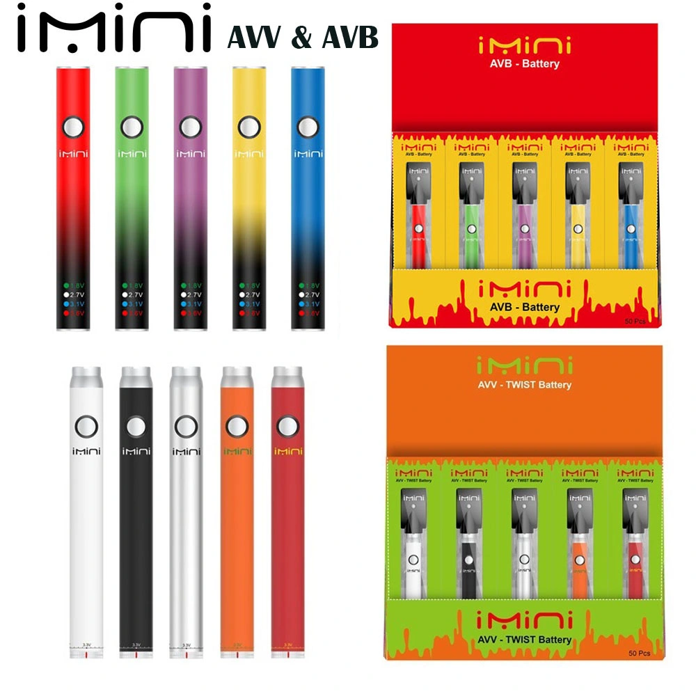 2023 Hot Selling Colorful 510 Thread USB Cable Rechargeable Preheat and Variable Voltage Vape Pen Battery Five Special Colors Vape Battery Kit